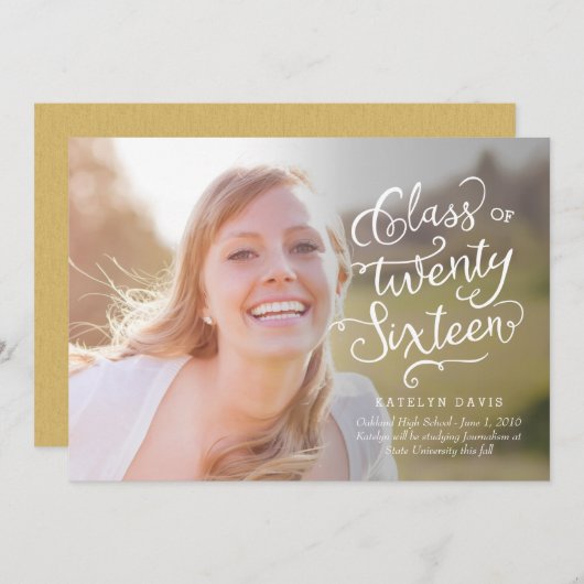 Ankündigung des Abschlusses - Weiß (Vorne/Hinten)