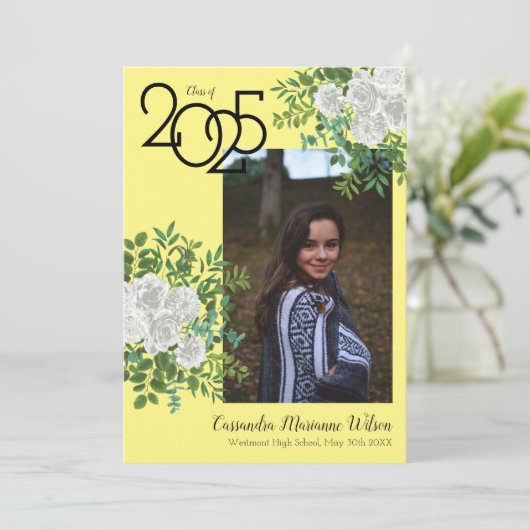 Ankündigung des Abschlusses "White Rose Yellow Fot (Stehend Vorderseite)