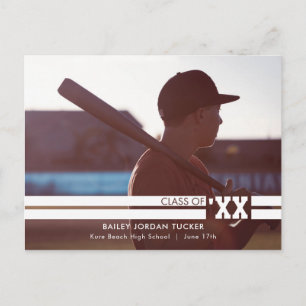 Ankündigung des Absolventen des Sportstudiums mit Postkarte