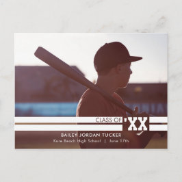 Ankündigung des Absolventen des Sportstudiums mit  Postkarte