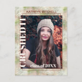 Ankündigung des Abstrakten Abschlusses in Rosa Postkarte (Vorderseite)