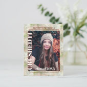 Ankündigung des Abstrakten Abschlusses in Rosa Postkarte (Stehend Vorderseite)