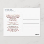 Ankündigung des Abstrakten Abschlusses in Rosa Postkarte (Rückseite)