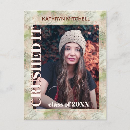 Ankündigung des Abstrakten Abschlusses in Rosa Postkarte (Vorderseite)