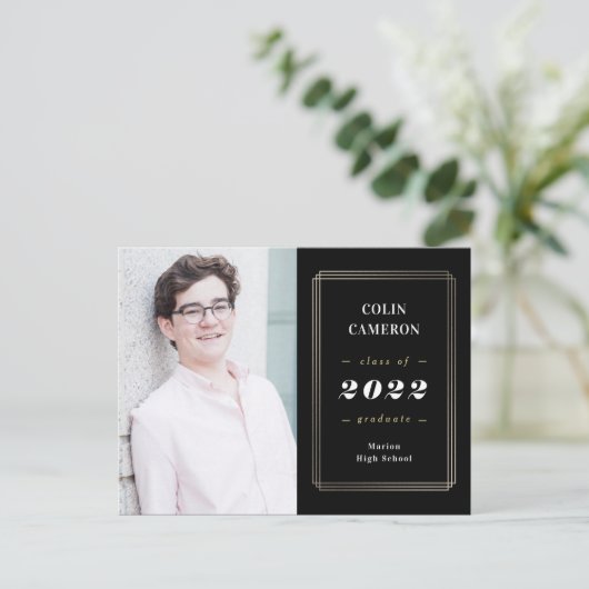 Ankündigung des angesagten Abschlusses an der Gren Postkarte (Stehend Vorderseite)