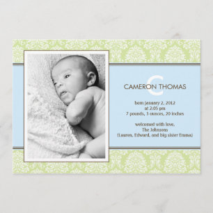 Ankündigung des Babyjungen Damask zur Geburt