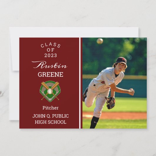 Ankündigung des Baseball Player Foto Abschluss (Vorderseite)