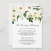 Ankündigung des Beerdigungsdienstes für Weiße Flor (Vorderseite)