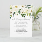 Ankündigung des Beerdigungsdienstes für Weiße Flor (Stehend Vorderseite)