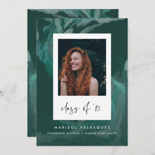 Ankündigung des bemalten grünen Abschlusses (Vorne/Hinten)