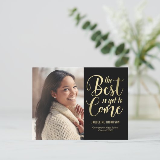 Ankündigung des besten künftigen EDITABLE-FARBE-Ab Postkarte (Stehend Vorderseite)