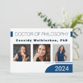 Ankündigung des Blue PhD Foto Abschluss (Stehend Vorderseite)