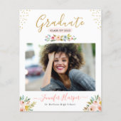 Ankündigung des Blush Bloral Foto Abschluss (Vorderseite)