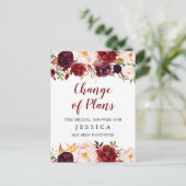 Ankündigung des Brautparty verschoben Postkarte (Stehend Vorderseite)