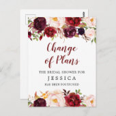 Ankündigung des Brautparty verschoben Postkarte (Vorne/Hinten)