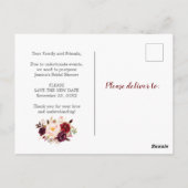 Ankündigung des Brautparty verschoben Postkarte (Rückseite)