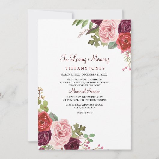 Ankündigung des Burgund-Floral-Gedenkens (Vorderseite)