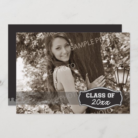 Ankündigung des einfachen Foto-Abschlusses (schwar (Vorne/Hinten)