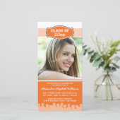 Ankündigung des einfachen Fotos Abschluss (orange) (Stehend Vorderseite)