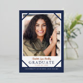 Ankündigung des Elegante Navy Blue Foil Abschluss (Stehend vorne)