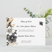 Ankündigung des eleganten Black and Gold Abschluss (Stehend Vorderseite)