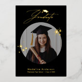 Ankündigung des eleganten Black Gold Foto Abschlus (Vorderseite)