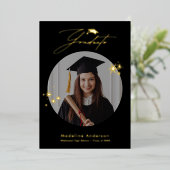 Ankündigung des eleganten Black Gold Foto Abschlus (Stehend vorne)