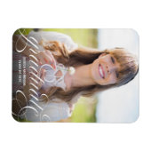 Ankündigung des eleganten Calligraphy Foto Abschlu Magnet (Horizontal)