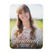 Ankündigung des eleganten Calligraphy Foto Abschlu Magnet (Vertikal)