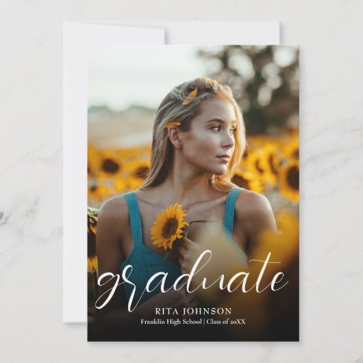 Ankündigung des eleganten Fotos High School Abschl (Vorderseite)