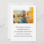 Ankündigung des eleganten Fotos High School Abschl (Rückseite)