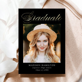 Ankündigung des eleganten Gold Foil Script Abschlu