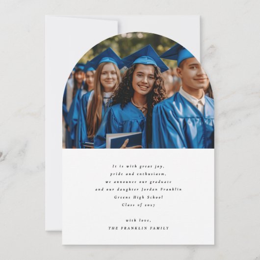 Ankündigung des eleganten Graduate Foto Abschluss (Rückseite)