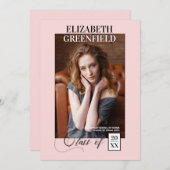 Ankündigung des eleganten Magazine Style Pink Foto (Vorne/Hinten)