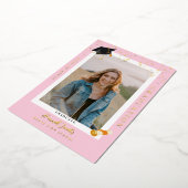 Ankündigung des eleganten Rosa Abschluss Foto (Gedreht)