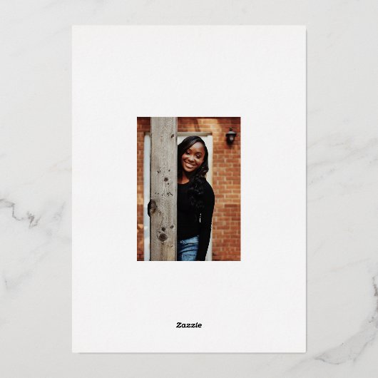 Ankündigung des eleganten Script Gold Foil Abschlu (Rückseite)