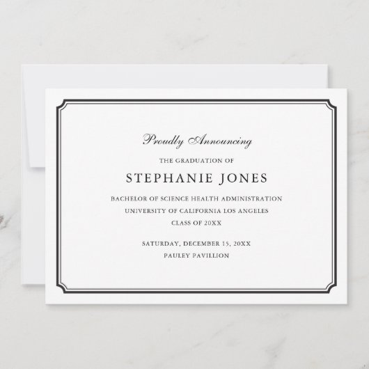 Ankündigung des förmlichen Abschlusses (Vorderseite)