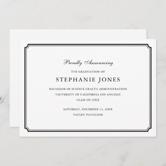 Ankündigung des förmlichen Abschlusses (Vorne/Hinten)