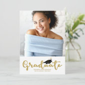 Ankündigung des Foto-Gold-Glitzer der High School (Stehend Vorderseite)