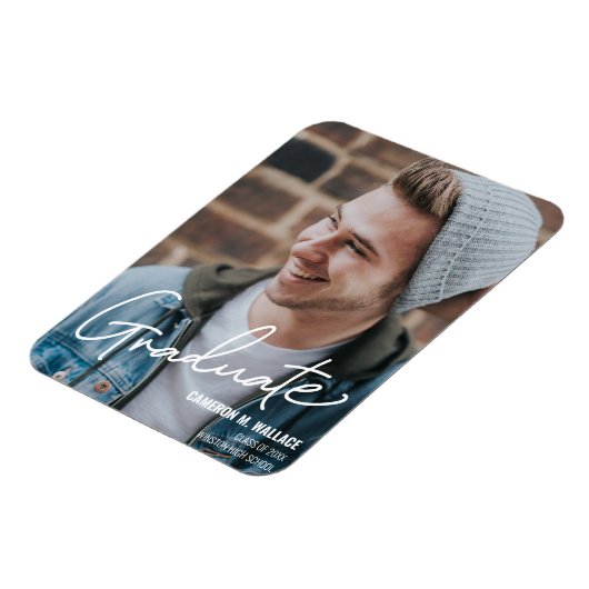 Ankündigung des Fotos der modernen Male Graduate Magnet (Linke Seite)