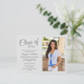 Ankündigung des Fotos des modernen Chic White Absc Postkarte (Stehend Vorderseite)