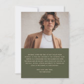 Ankündigung des Fotos für einen Abschluss (Rückseite)