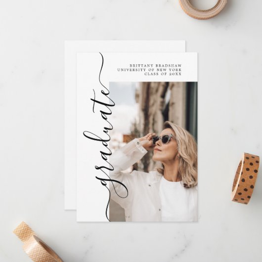Ankündigung des Fotos für einfachen Graduate Name (Vorderseite/Rückseite Beispiel)