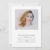 Ankündigung des Fotos für einfachen Graduate Name (Rückseite)