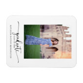 Ankündigung des Fotos für elegante Script-Abschlus Magnet (Horizontal)