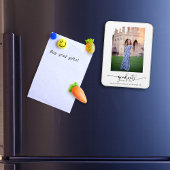 Ankündigung des Fotos für elegante Script-Abschlus Magnet