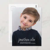 Ankündigung des Fotos für elegante Script-Abschlus Postkarte (Vorne/Hinten)