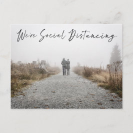 Ankündigung des Fotos für soziale Distanzen Postkarte