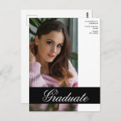 Ankündigung des Fotos in Schwarz und Weiß Postkarte (Vorne/Hinten)