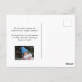 Ankündigung des Fotos in Schwarz und Weiß Postkarte (Rückseite)